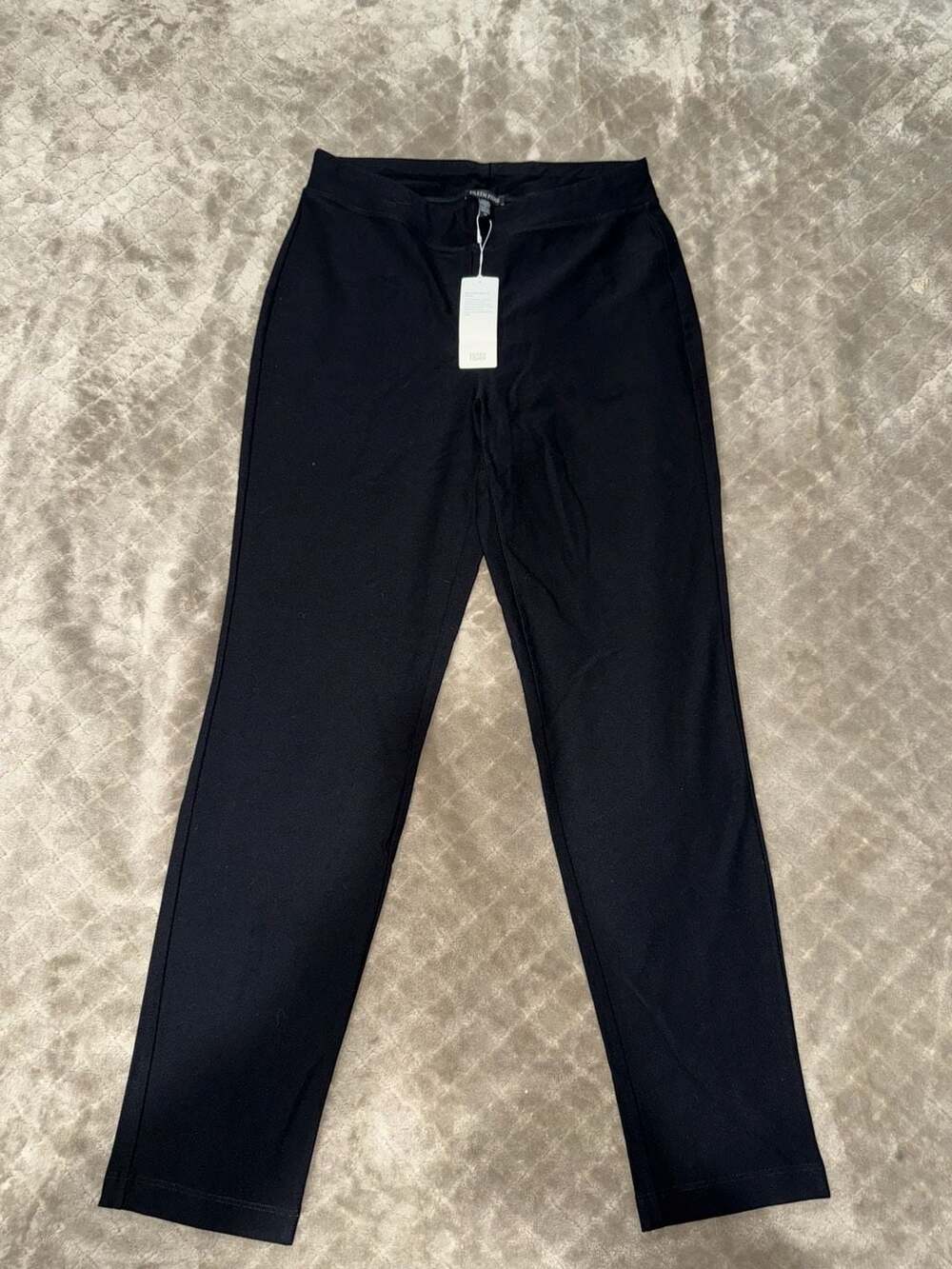Eileen Fisher Black Viscose Jersey Slim Ankle Pant